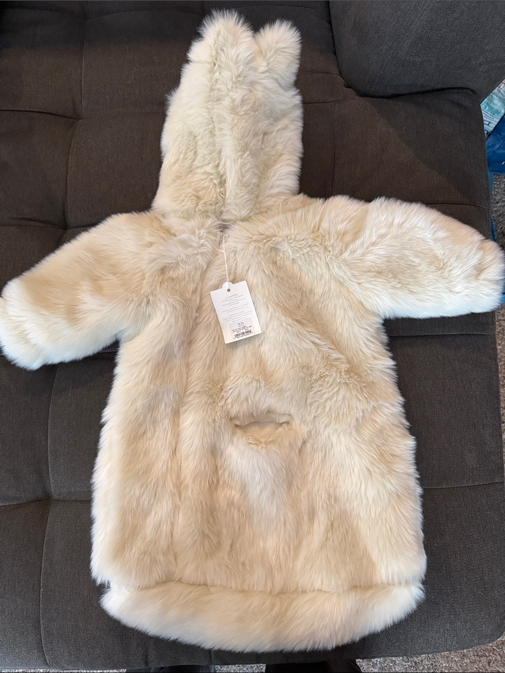 Restoration Hardware Cream Faux Fur Baby Bunting